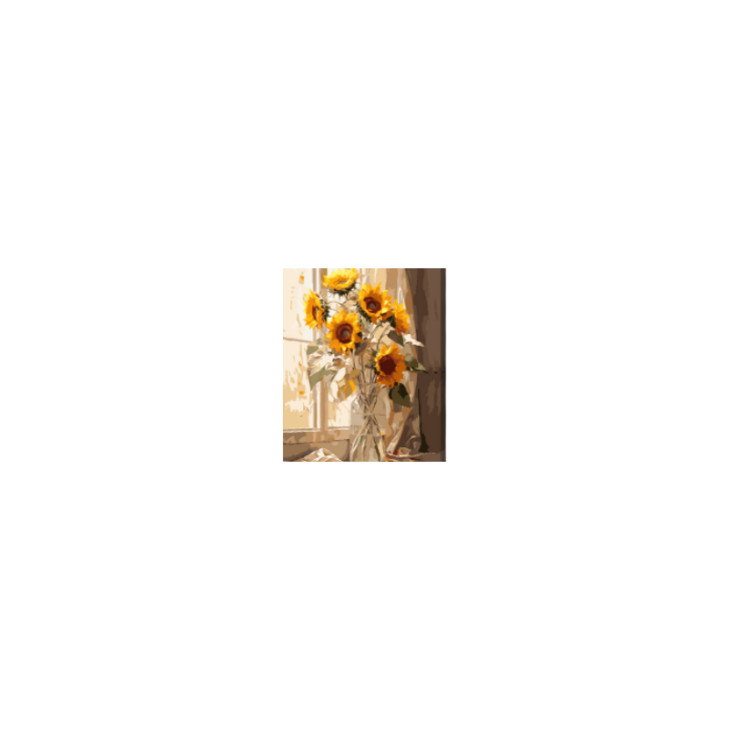 KIT PAINT BY NUMBERS CON BASTIDOR: RESPLANDOR DE GIRASOLES 40X50